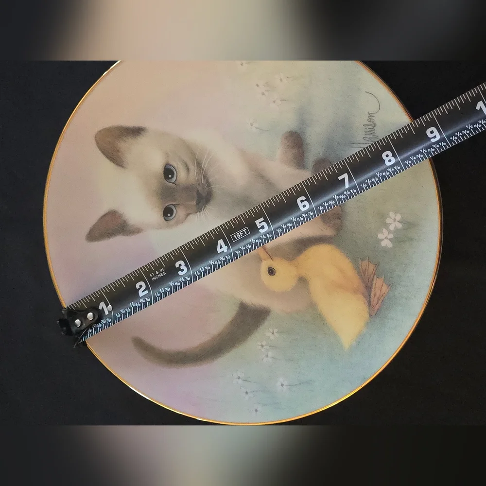 Harrison Siamese Cat and Duck Decorative Plate